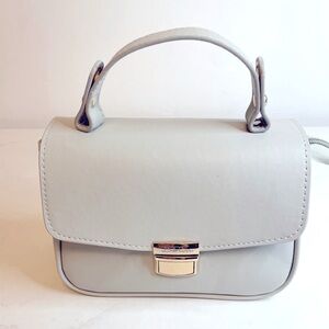 BELLA RUSSO Gray Purse with Removable Gold Chain